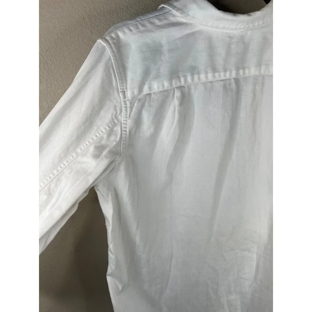 Lauren Jean Co Ralph Lauren White Button-Up Shirt Dress Pockets VTG LRL Classic - Picture 11 of 16